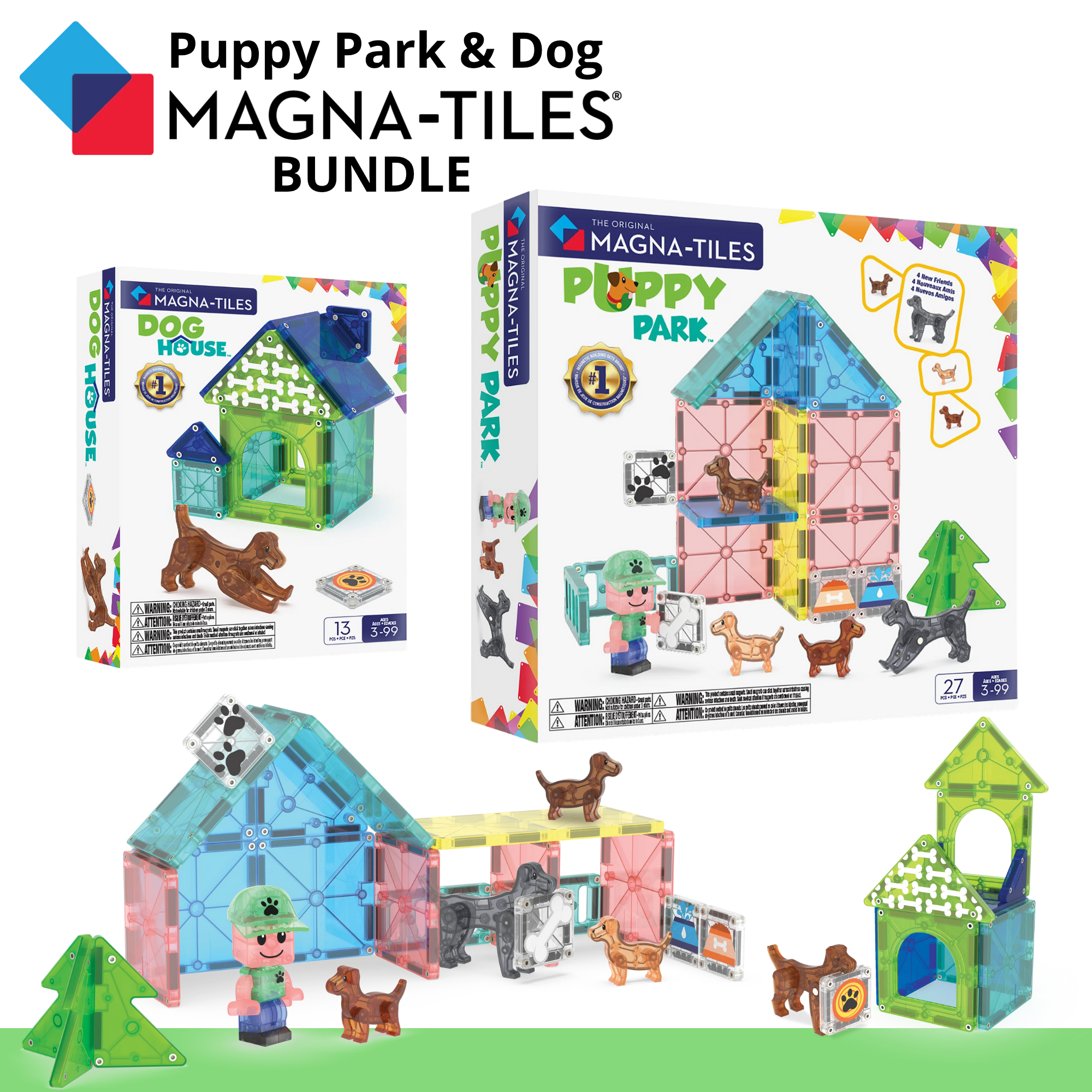 Dog Fun Tile Puppy Park and Dog Magna-Tiles Bundle – Easy Peasy Science