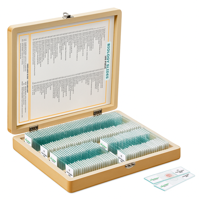 100 Biology Microscope Slide Collection