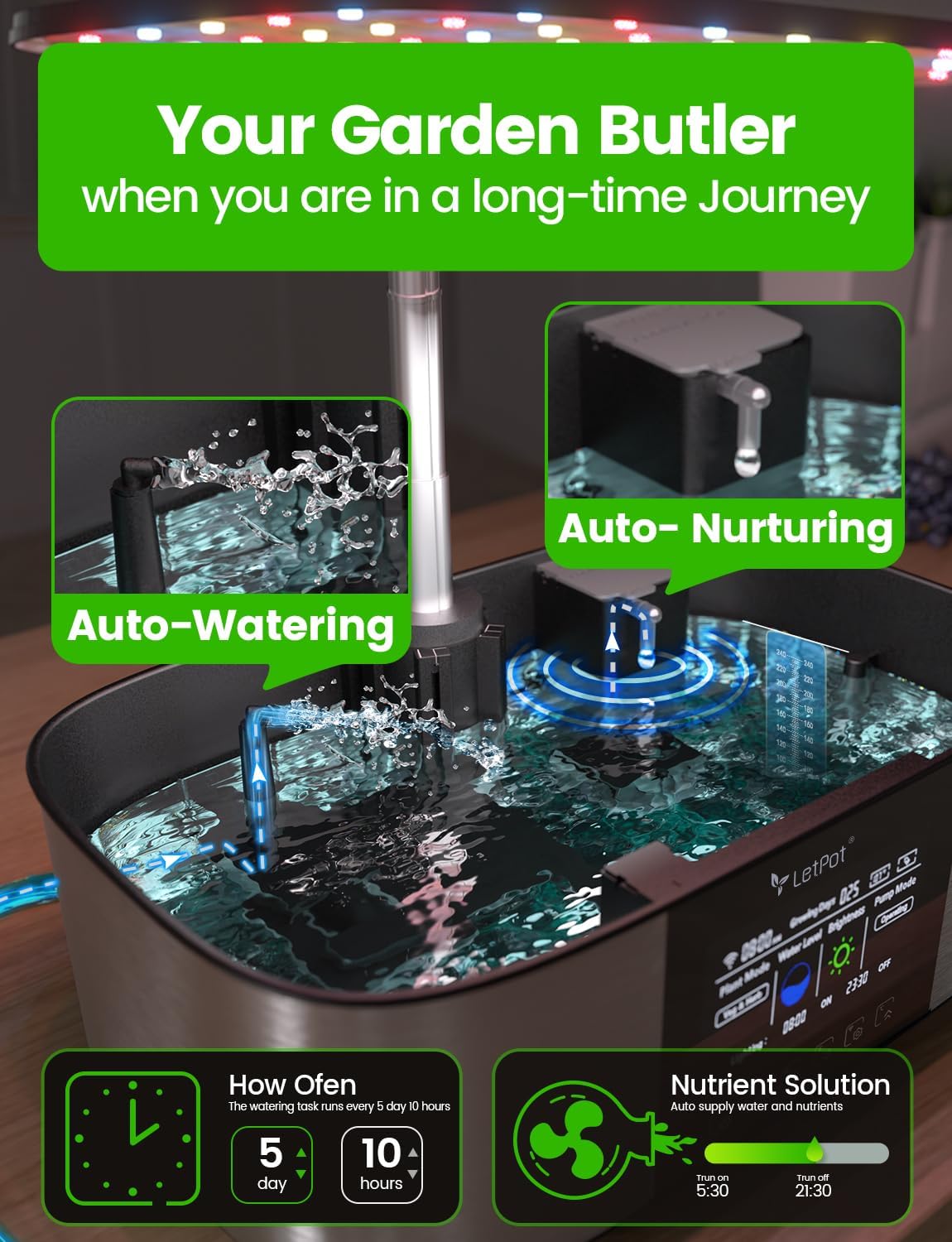 automatic hydroponic plant grow pot LetPot 21-Pod Hydroponic Growing System w/ Seeds – Easy Peasy Science