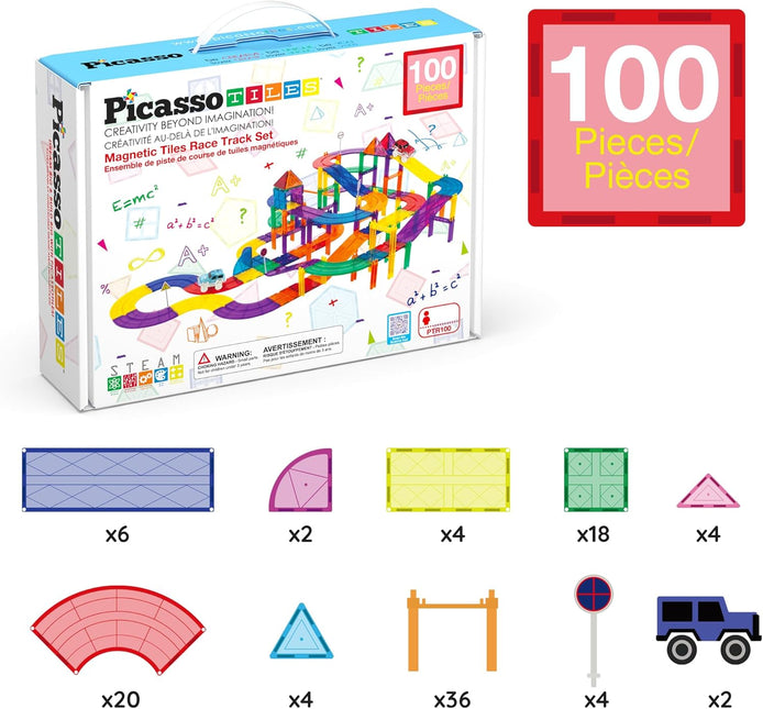 Picasso Tiles Race Track 100-Piece Set