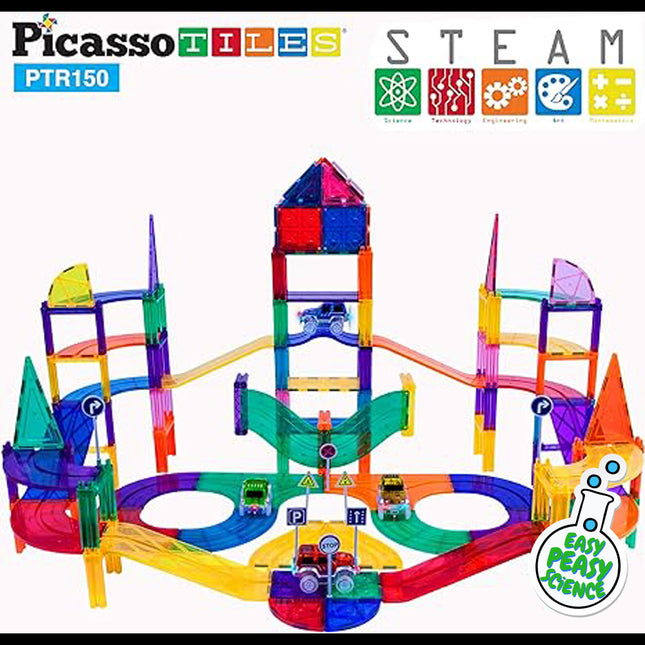 Picasso Tiles Race Track 150-Piece Set image 0