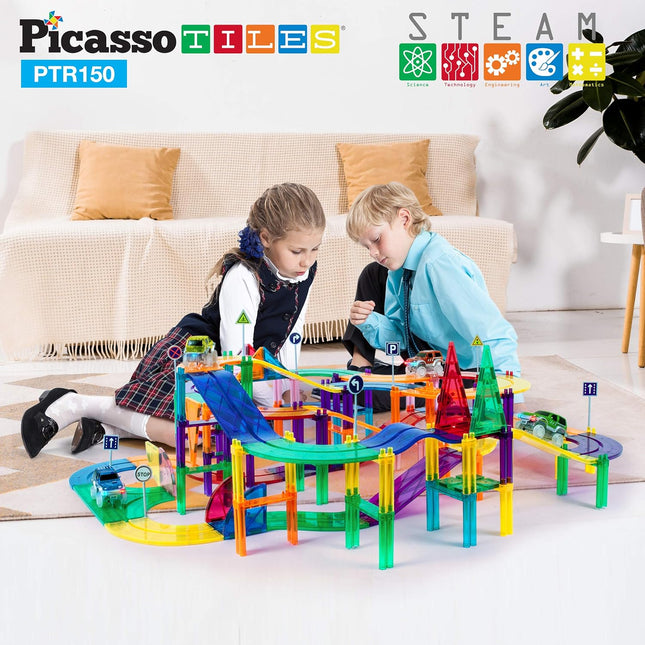 Picasso Tiles Race Track 150-Piece Set image 1